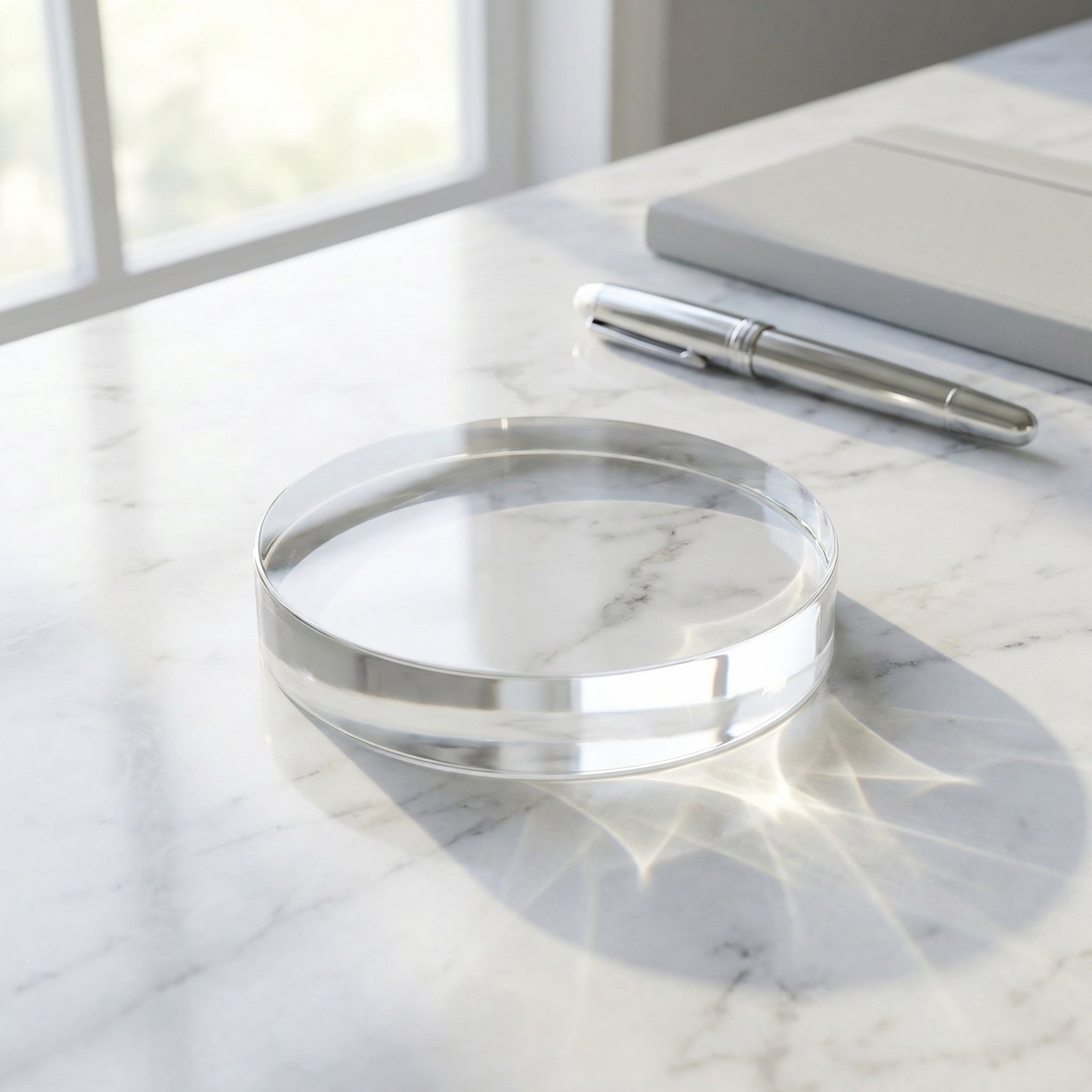 Book Weight Glass - 3,15 inch rond glazen presse-papier van