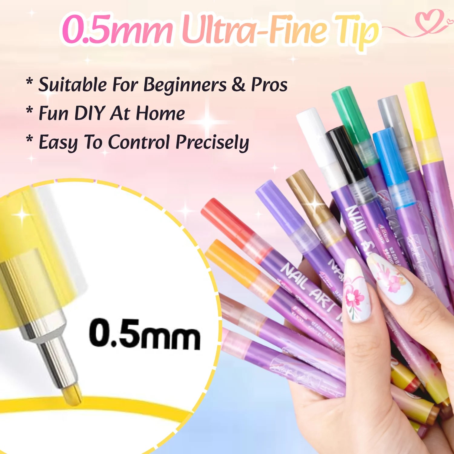 12 Kleuren 3D Nagelsticker Set - Correction Pen Fine recensie en prijs